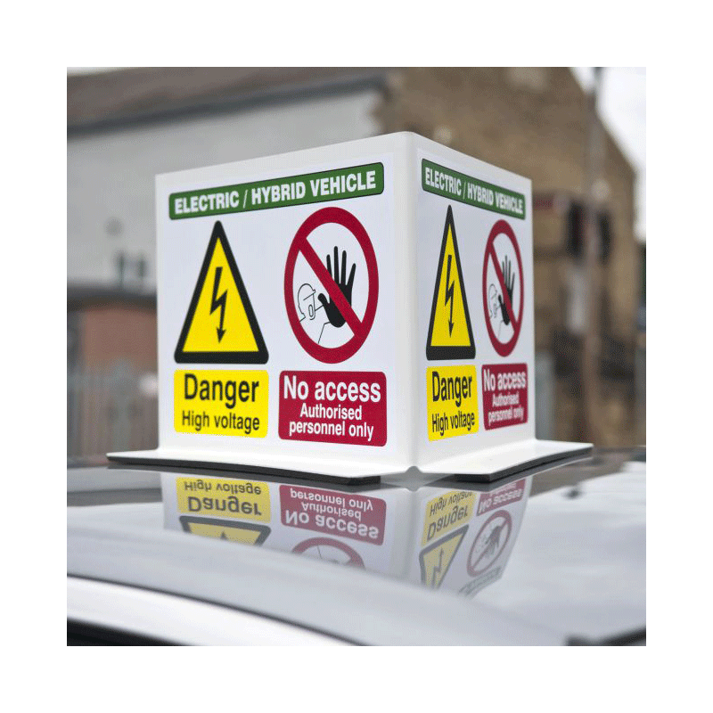 Alba Double Sided Vehicle Roof High Voltage Warning Sign